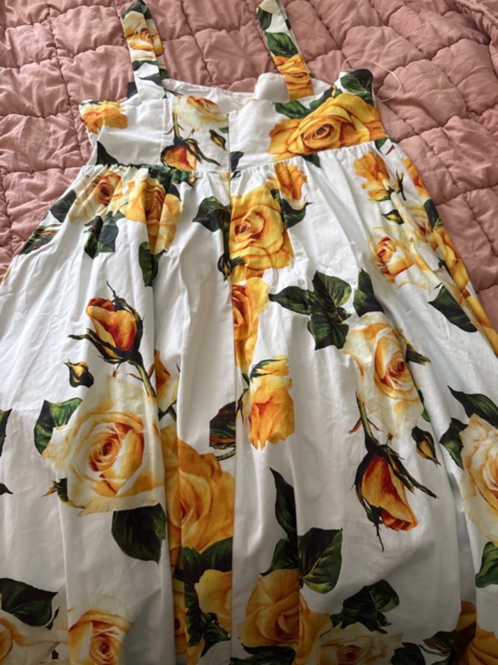 Fashion Nova White Yellow Green Floral Square Neck Button Midi Dress Size XL NWT